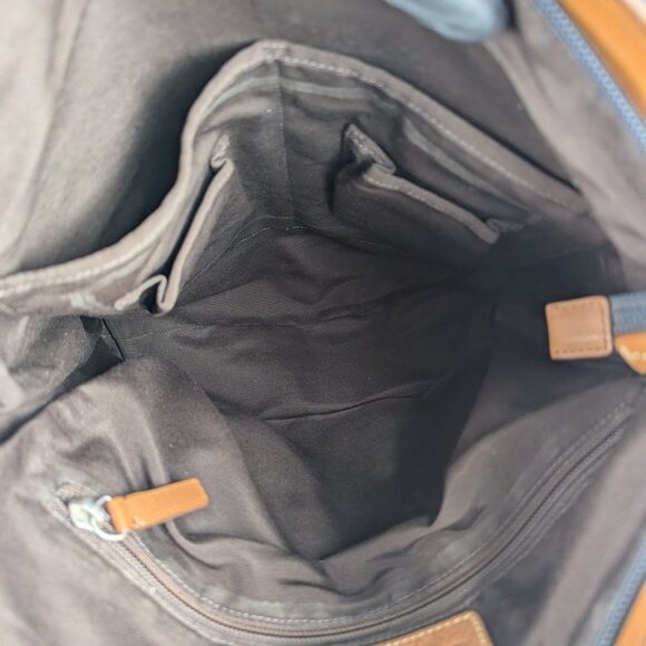 Coach Brown 2-Way Shoulder & Tote Brown Leather Bag Heritage Stripe Made Vietnam - Picture 3 of 16